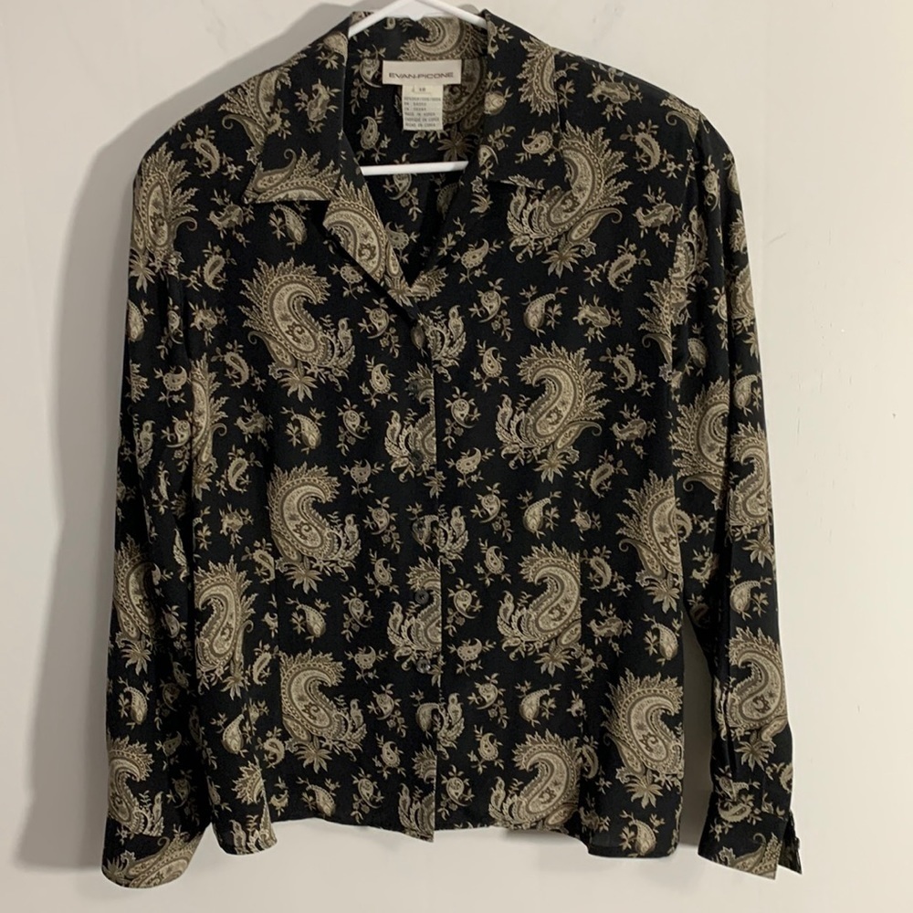 Evan Picone 100% Silk blouse, Size 12, great condition